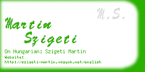 martin szigeti business card